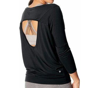 Champion C9 open back 3/4 sleeve black top in a Misses size Small